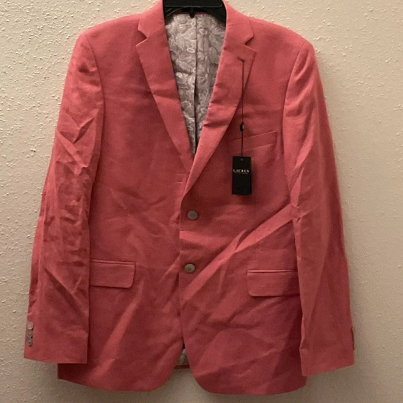 Ralph Laure Big Boys Classic-Fit Linen Sport Coat Coral Size 20 Reg NWT - Picture 1 of 4
